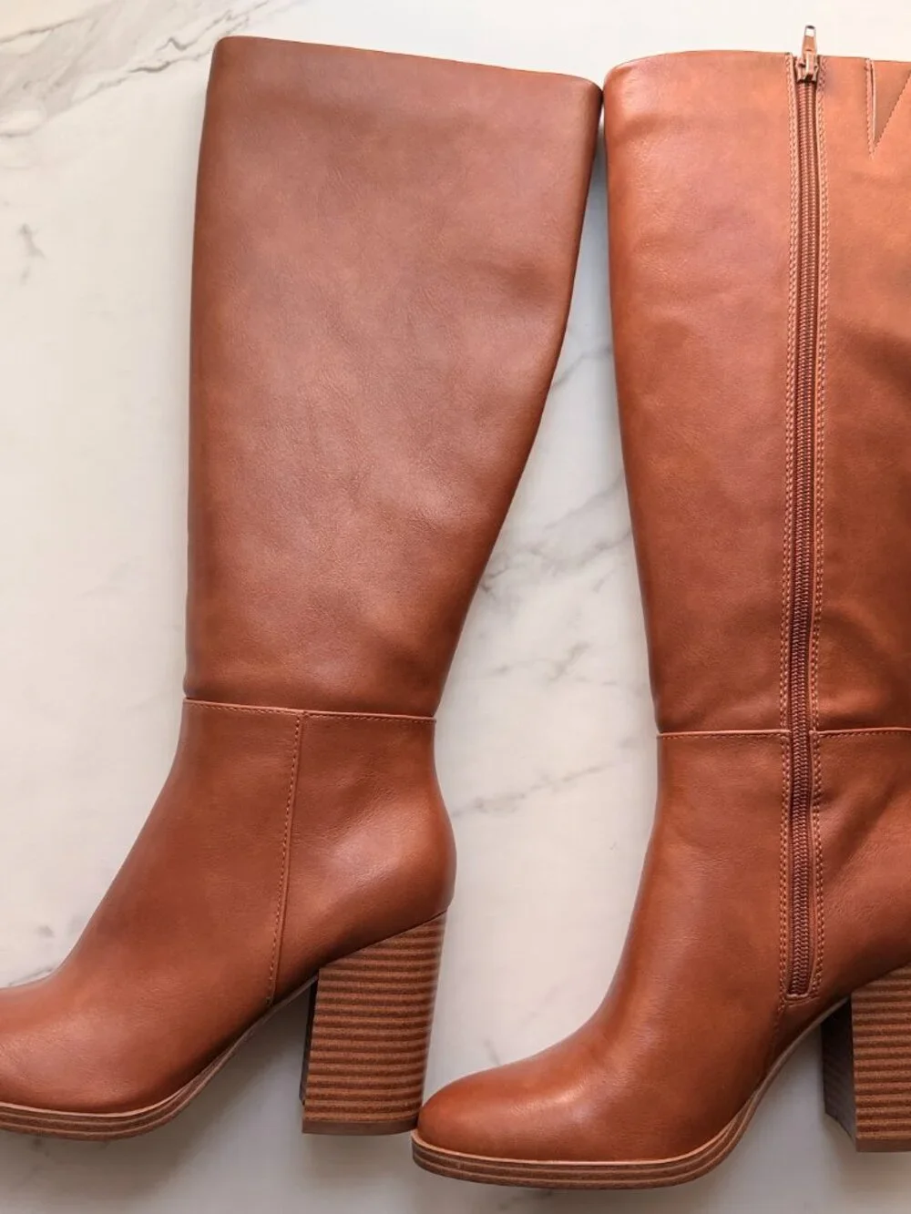 Unisa Unlanna-J Knee High Women’s Boots Sz 8 Cognac Brown Block Heel Retail $115